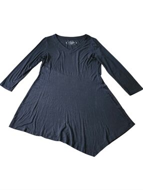 Soma Live Lounge Wear Black Long Sleeve Asymmetrical Fit & Flare Tunic. Sz. M